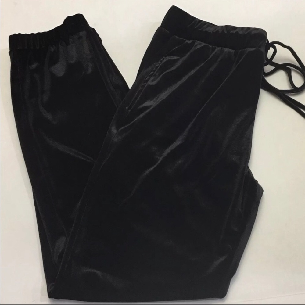 Active USA Velour Black Joggers